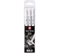 SAKURA Stylos Gelly Roll – Lot de 3 blancs brillants Taille 10 avec étui