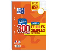 Etui de 300 feuilles simples sous film A4 Oxford Petits carreaux 5mm