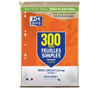 Etui de 300 feuilles simples sous film A4 Oxford Petits carreaux 5mm