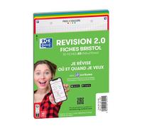 Etui de 32 fiches bristol A5 perforées Oxford Revision 2.0 petits carreaux Modèle aléatoire