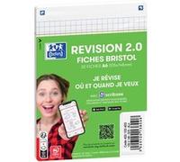 Etui de 32 fiches bristol A6 non perforées Oxford Révision 2.0 Petits carreaux 10,5 x 14,8 cm Blanc Blanc G