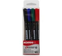 Etui de 4 marqueurs permanents Pointe Médium - Assortiment - Kores G