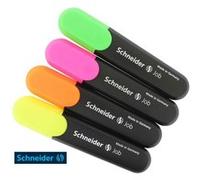 Schneider Optics – Surligneurs Job 150 – Pochette de 4 – Rechargeable, pointe biseautée