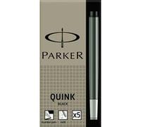 Parker Cartouches d'encre longues Quink – Étui de 5 – Encre noire (Noir G)