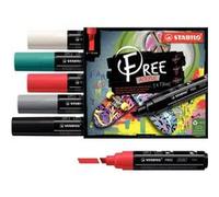 Étui de 5 marqueurs STABILO FREE Acrylic Bold - assortis