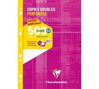 Etui de 500 copies doubles perforées A4 Clairefontaine Petits carreaux Rose G