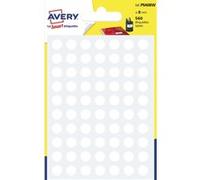 Pastilles adhésives Ø 8 mm Avery blanc - Pochette de 560
