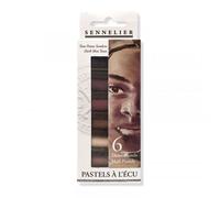 Sennelier Bâtons semi-pastel extra doux, tons foncés portrait, lot de 6