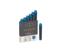 Parker cartouches d'encre pour stylo plume | courtes | encre bleue QUINK | lot de 6