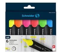 Schneider 115096 Pochette de 6 surligneurs Jaune/Orange/Rose/Vert/Rouge/Bleu