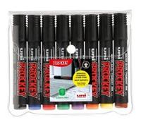 Uni Ball Marqueur permanent Uni Prockey PM122 base eau inodore pointe 1,2-1,8 mm Lot 8 couleurs