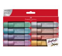 Faber-Castell Surligneurs TL 46 154689 – couleurs métalliques, pointe biseautée 1–5 mm – étui de 8