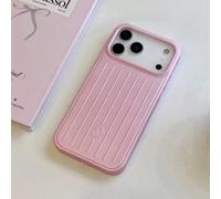 Étui de bagage Daymera rose à rayures avec étui de téléphone à motif compatible avec Apple 17 Pro Max, mat anti-chute, couverture complète de l'objectif 16 Pro, protection premium pour 15 Pro Max iPho