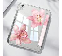 Étui de base avec éléments floraux roses mignons, étui de protection avec hibiscus roses, compatible avec iPad Air 4/5 10,9", compatible avec iPad 7/8/9 10,2", compatible avec iPad (A16) 11" (11e géné