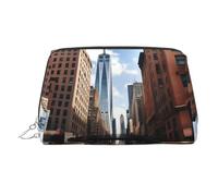 Étui de beauté portable imprimé New York, pochette de voyage compacte avec fentes intérieures organisées pour un usage quotidien, Argenté., One Size