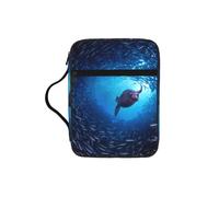 Étui de bible avec imprimé lion de mer sous-marin pour femmes et filles, avec poignée pour Bible de taille standard