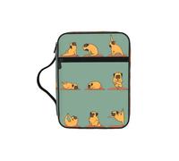 Étui de bible imprimé carlin de yoga pour femmes et filles, avec poignée pour bible de taille standard