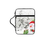 Étui de bible imprimé Merry Christmas pour femmes et filles, avec poignée pour Bible de taille standard