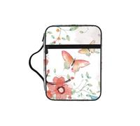 Étui de bible imprimé papillon et fleurs pour femmes et filles, avec poignée pour Bible de taille standard