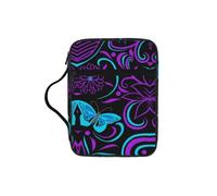 Étui de bible imprimé papillon sur une belle fleur pour femmes et filles, avec poignée pour Bible de taille standard