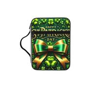 Étui de bible St.Patrick's Shining-Clover avec poignée, tissu Oxford résistant à l'eau, organiseur avec poches à fermeture éclair pour église