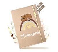 Étui de carnet de maternité en feutre pour carnet de maternité allemand, avec 2 porte-clés, cadeau mignon pour les femmes enceintes et futures mamans soleil, cadeau pour les femmes enceintes et