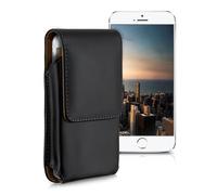 kwmobile Étui de Ceinture 13,5 x 6,9 cm pour Téléphone Portable - Étui Ceinture Universel Simili Cuir - Sacoche Smartphone avec Crochet - Noir