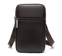 Étui de Ceinture Cuir avec Boucle pour Téléphone Portable, Homme Sac Bandoulière pour Téléphone, Vertical Sac d'Epaule Pochette Ceinture Randonnée Sac de Taille Porte-Monnaie Sacoche Clip de Ceinture