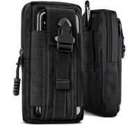 ONEFLOW Étui de protection de survie pour téléphone portable Samsung Galaxy A51 - En nylon - Avec mousqueton - Tactique EDC - Avec support de ceinture - Noir