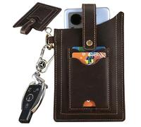 Étui de Ceinture en Cuir avec Clip métallique - Étui Universel à Rabat for téléphone Portable, Compatible avec la Plupart des Smartphones, Cartes d'identité, Cartes de crédit, briquets(Dark Brown)