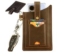 Étui de Ceinture en Cuir avec Clip métallique - Étui Universel à Rabat for téléphone Portable, Compatible avec la Plupart des Smartphones, Cartes d'identité, Cartes de crédit, briquets(Light Brown)