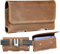 Étui De Ceinture En Cuir Véritable Avec Clip De Ceinture Pour Samsung Galaxy S25 S24 S23 S22 Ultra, Note 20 Ultra, A54, Iphone 15 14 13 12 Pro Max - En Cuir Véritable - Avec Clip Ceinture -
