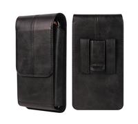 Étui de Ceinture pour Téléphone Homme en Cuir Noir, Pochette Smartphone, Sacoche Ceinture, Sac Banane de Randonnée, Porte-Cartes, Holster, Sac à Main
