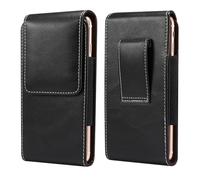 Étui de ceinture vertical en cuir synthétique pour iPhone 17, 16, 15, 14, 13, 12, 11, Samsung Galaxy S26, S25, S24, S23, S22, A41, fermeture magnétique, noir