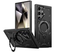 Étui de Charge sans Fil avec Support magnétique Rotatif à 360° pour Samsung Galaxy S26, S25, S24, S23 Ultra, S26 et S25 Plus. Protection Antichoc, Noir. Compatible avec Le Samsung Galaxy S25 Plus.