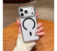 Étui de chargement magnétique sans fil transparent en polycarbonate pour iPhone 17, 16, 15, 14, 13 Pro Max, 17 Air, 16, 15, 14 Plus, coque rigide de chargement sans fil, noir, pour iPhone 14 Pro