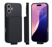 Étui de chargeur de batterie pour iPhone 16 Plus, étui de batterie rechargeable portable, charge prolongée avec pour iPhone 16 Plus, étui de chargeur de batterie de téléphone portable étendu, noir