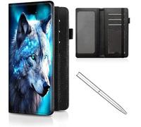 Étui de chéquier en cuir pour homme et femme, avec blocage RFID, avec fente pour carte de crédit, sangle élastique et couvertures de chéquier pour femme, Blue Wolf -779