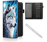 Étui de chéquier en cuir pour homme et femme, avec blocage RFID, avec fente pour carte de crédit, sangle élastique et couvertures de chéquier pour femme, Forest Wolf -762