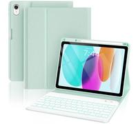 Étui de clavier anti-alloff pour iPad 10e génération 2022/A16 11e génération 2025 (10,9/11"), clavier élargi pour iPad 11/10 génération avec rétroéclairage 7 couleurs (vert, style classique)