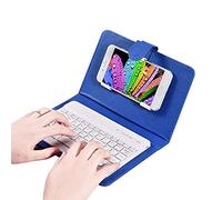 Étui de Clavier Bluetooth sans Fil, Clavier Bluetooth Détachable Universel avec Étui à Rabat, Étui pour Clavier de Tablette pour Android, Windows, iOS(Bleu)