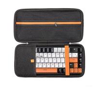Étui de clavier en EVA pour claviers mécaniques 84 touches étanche et résistant aux chocs Coque rigide sur mesure Support en mousse Poignée ergonomique Sac de protection de voyage léger Noir