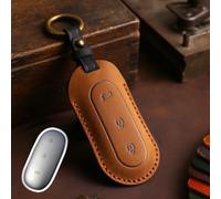 Étui de istance en cuir pour Leading Li Auto L9 2022 offrant une protection complète et un positionnement précis des boutons (marron)