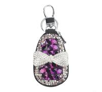 Étui de e voiture en cuir souple avec strass étincelants avec design de protection 3D pour clés de type A B C F en blanc violet rose noir comme accessoire de voiture élégant avec transmission de