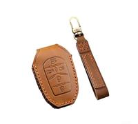 Étui de clé en cuir résistant aux chocs compatible avec Ssang Yong 2020 G4 pour Rexton avec position précise des boutons et protection contre les chutes (marron)