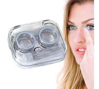Étui de contact avec pince à épiler, étui de contact de voyage | Kit d'étui pour lentilles de transparentes portables,Boîte de rangement à coque rigide pour dortoir, voyage, d'affaires