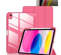 Étui de couleur unie antichoc pour (A16) 11e génération 11 pouces 2025, étui de 10e génération 10,9 pouces 2022 avec porte-crayon, coque de protection fine avec coque arrière transparente, réveil/veil