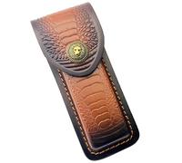 Étui de Couteau en Cuir Vintage pour Lame Pliante - Gaine de Poche pour Camping, Chasse, Aventure (Brun)