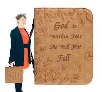 Étui De Couverture De La Bible - Sac De Livre Portable En Cuir PU | Conception De Poignée De Transport | Organisateur De Protection Des Écritures, Pochette De Rangement De Lecture À Fermeture Éclair,