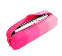 Étui de crayon en silicone : sac de papeterie avec fermeture éclair, porte-stylo durable | Sac en silicone souple pour fournitures scolaires imperméable, C : Rose dégradé, Consulte la descripción